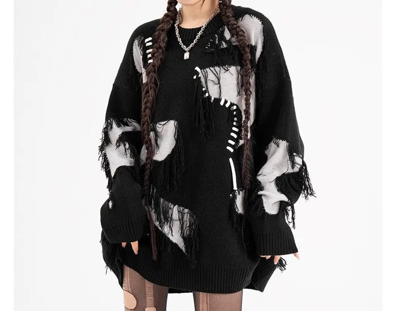 Ripped Sweater, Pullover Unisex