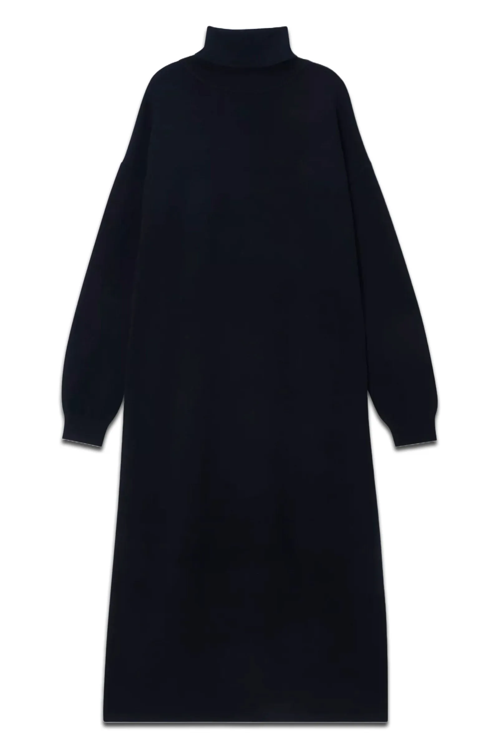 Roll Neck Knit Dress, Dark Sapphire