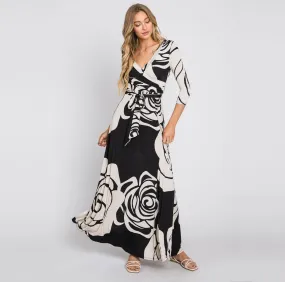 Rose Noir Venechia Maxi Wrap Dress