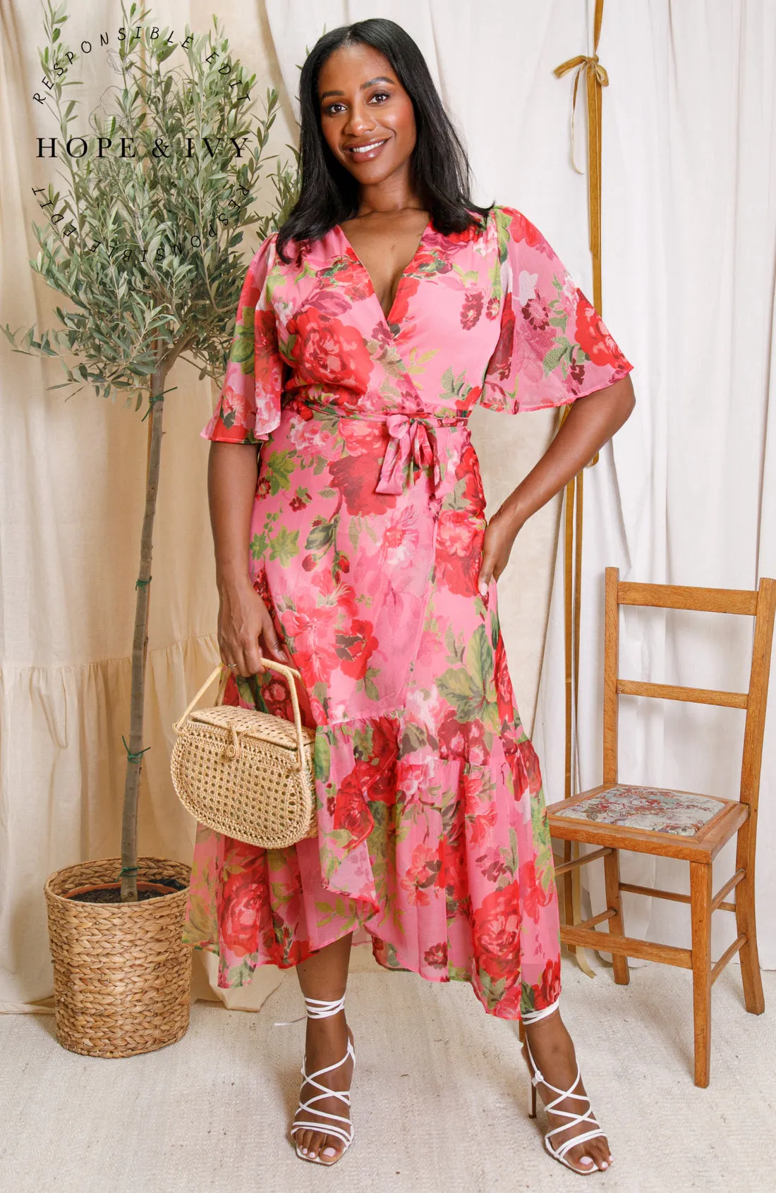 Roxanne Dress - Pink Floral
