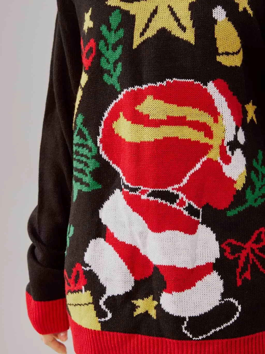 Santa Gift Pattern Ugly Christmas Knitted Pullover Sweater