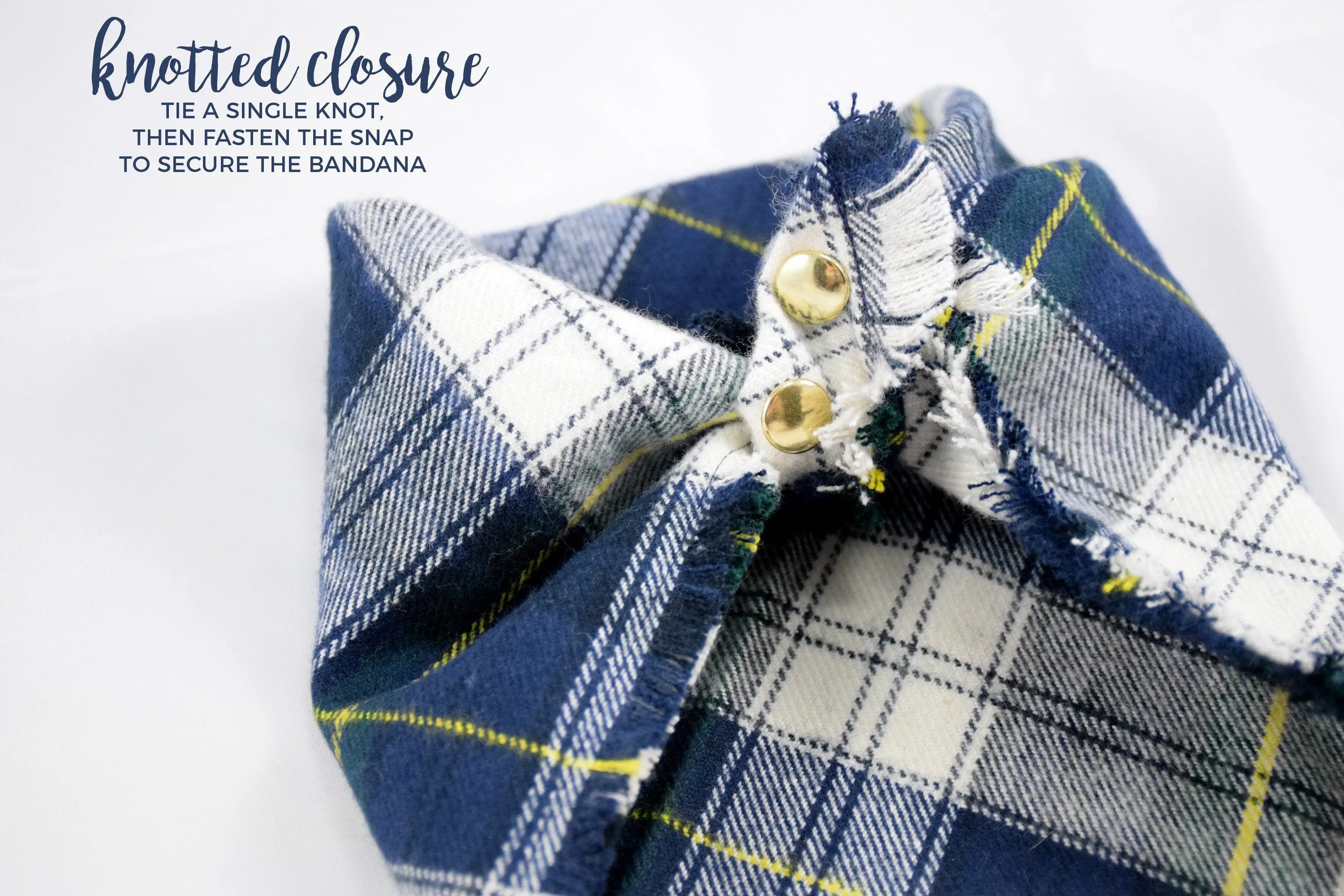 SEPIA Fringed Flannel Dog Bandana - Snap/Tie On Cotton Scarf