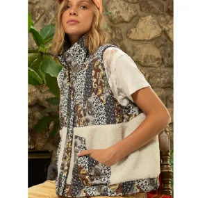 Sherpa Quilted Patchwork Vest