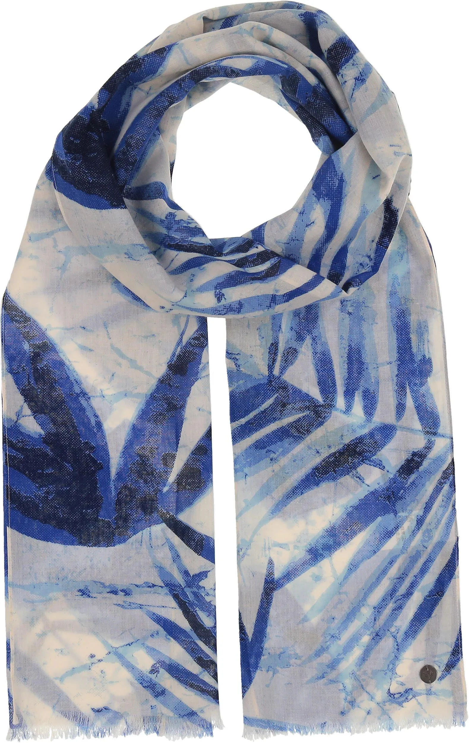 Silouette Leaf Print Cotton Scarf