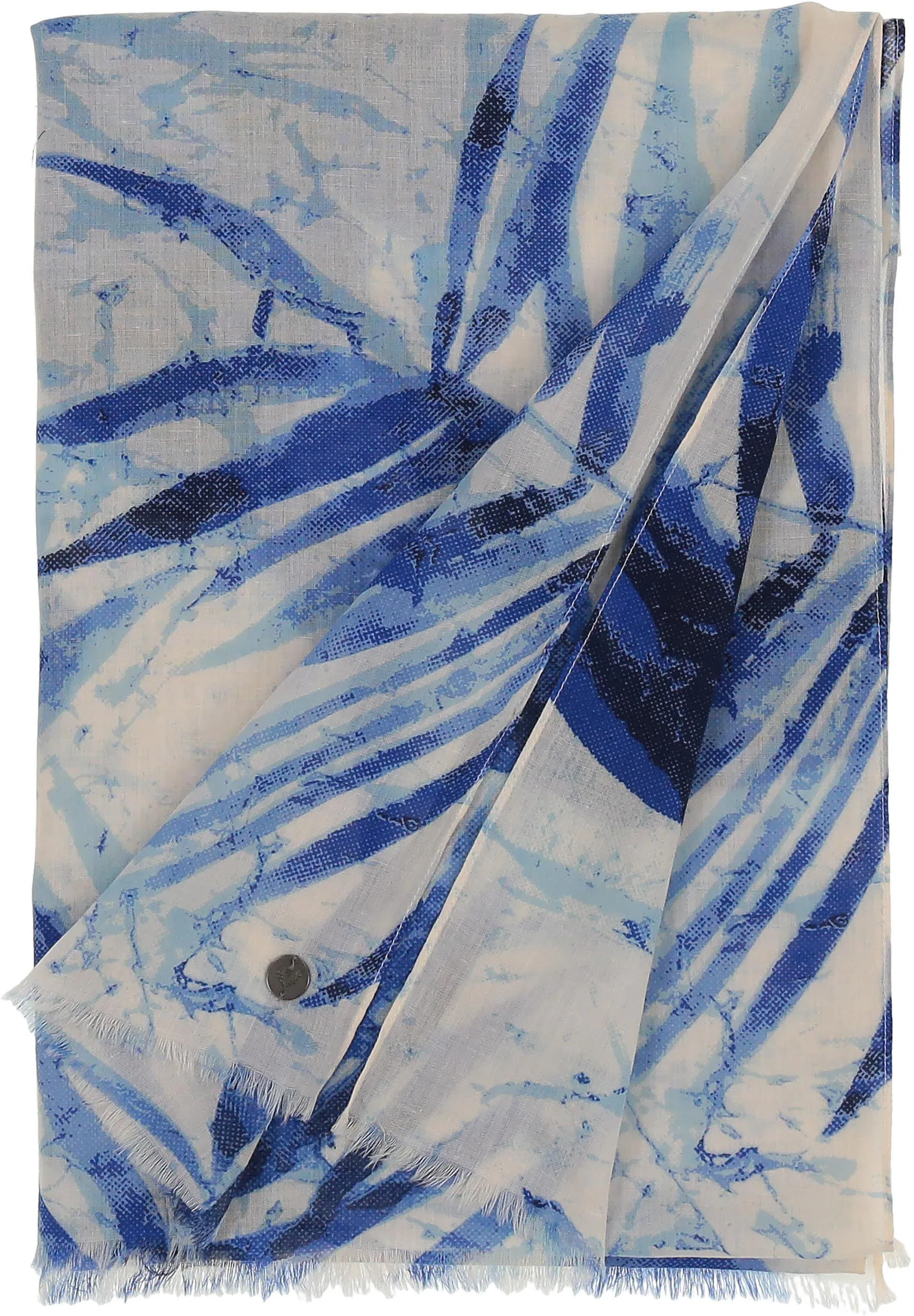 Silouette Leaf Print Cotton Scarf