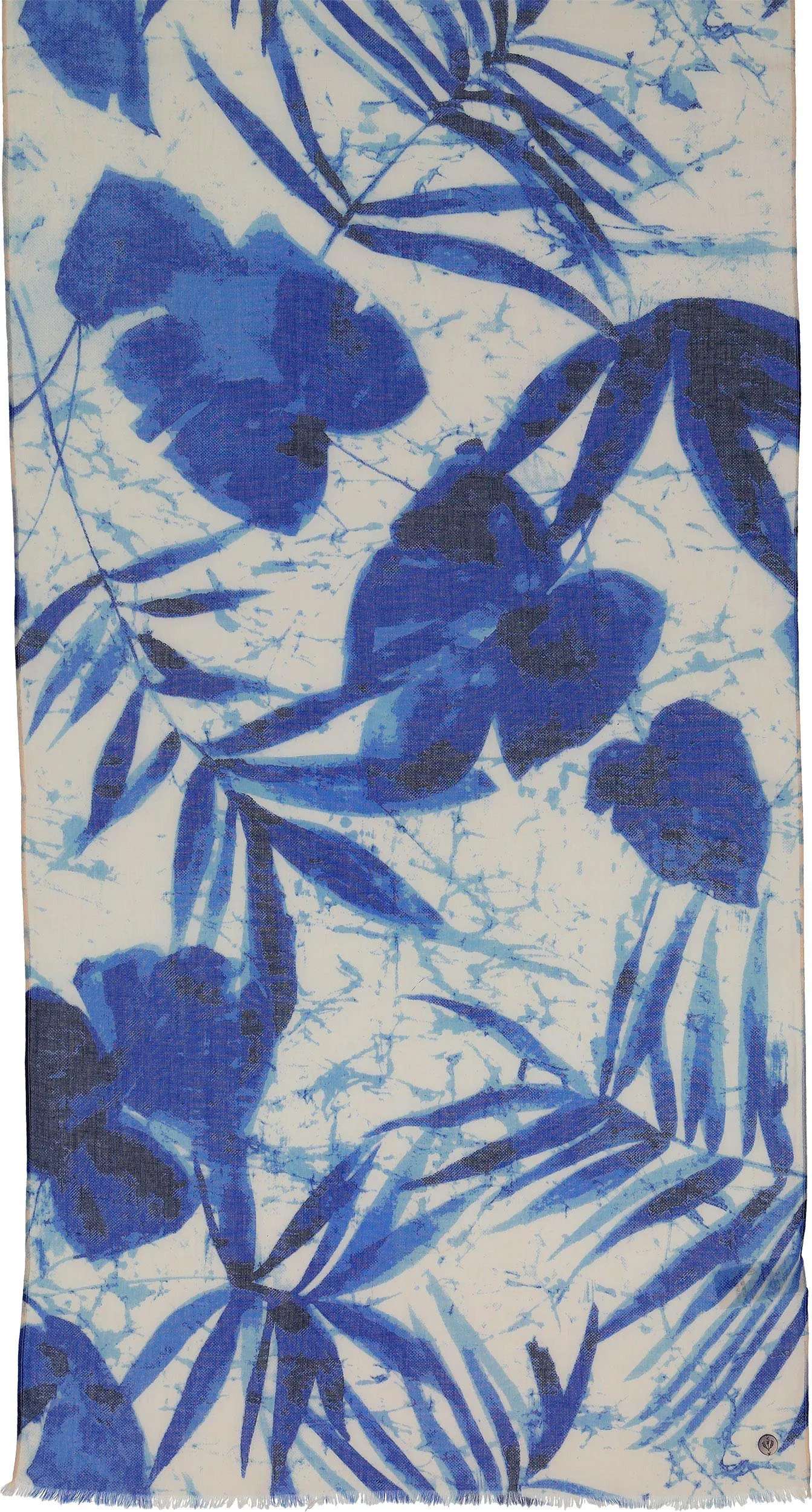 Silouette Leaf Print Cotton Scarf