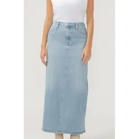 Silver Women's Slice Maxi Skirt-Indigo