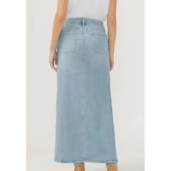 Silver Women's Slice Maxi Skirt-Indigo