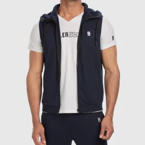 Sleeveless Hoodie - Navy Blue