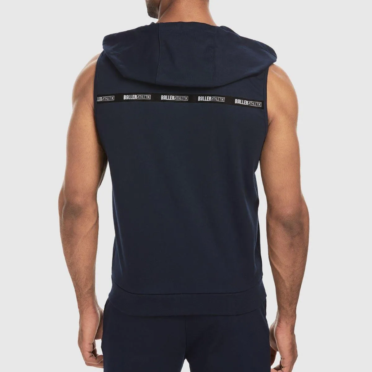 Sleeveless Hoodie - Navy Blue
