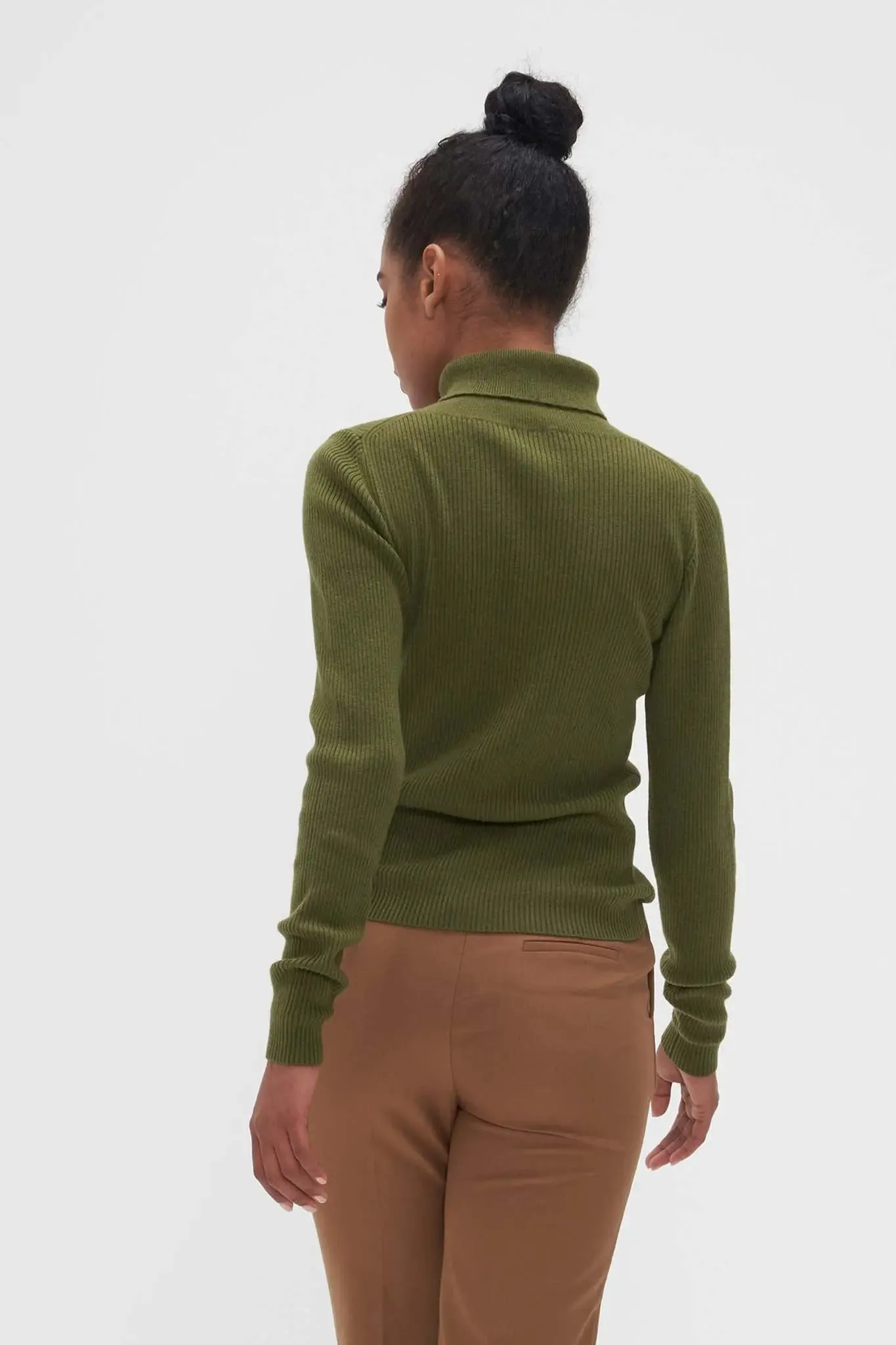 Slim Turtleneck Sweater in Cashmere and Wool