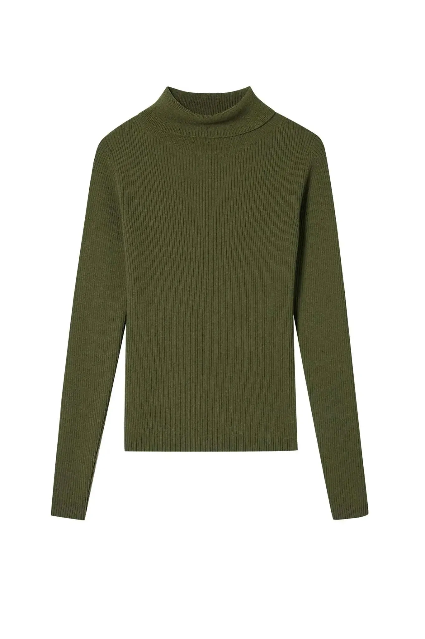 Slim Turtleneck Sweater in Cashmere and Wool