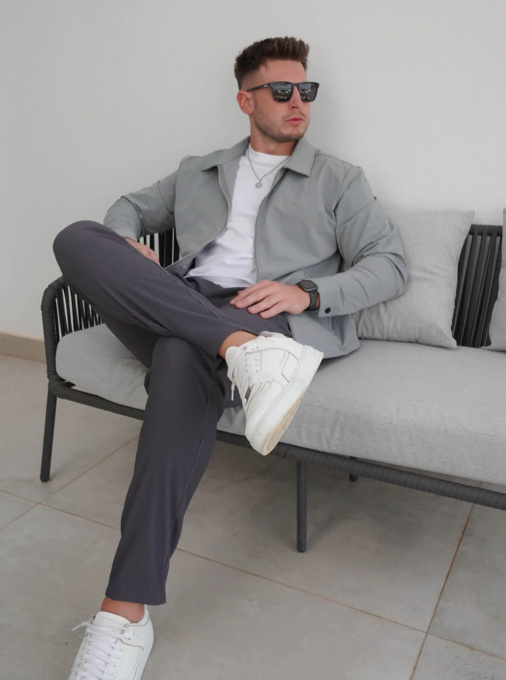 Smart Stretch Jacket In Mid Grey