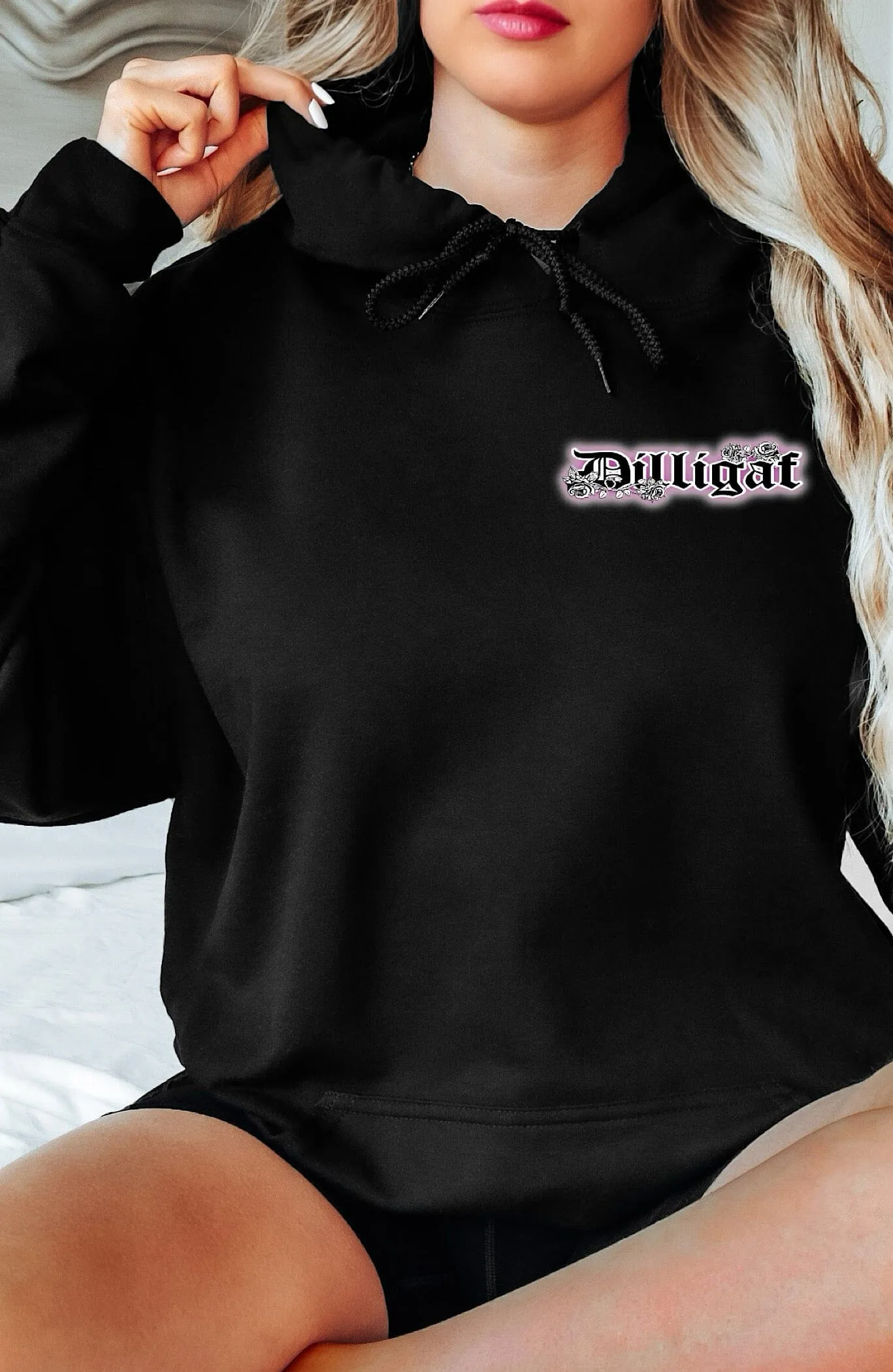 Smokey Purple Rose Skull Pullover Hoodie