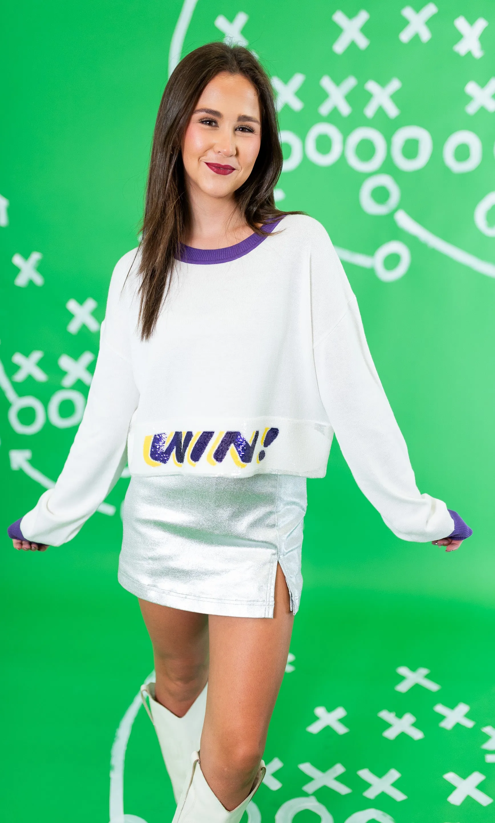Sparkle City: Bedazzled WIN Crop Sweater