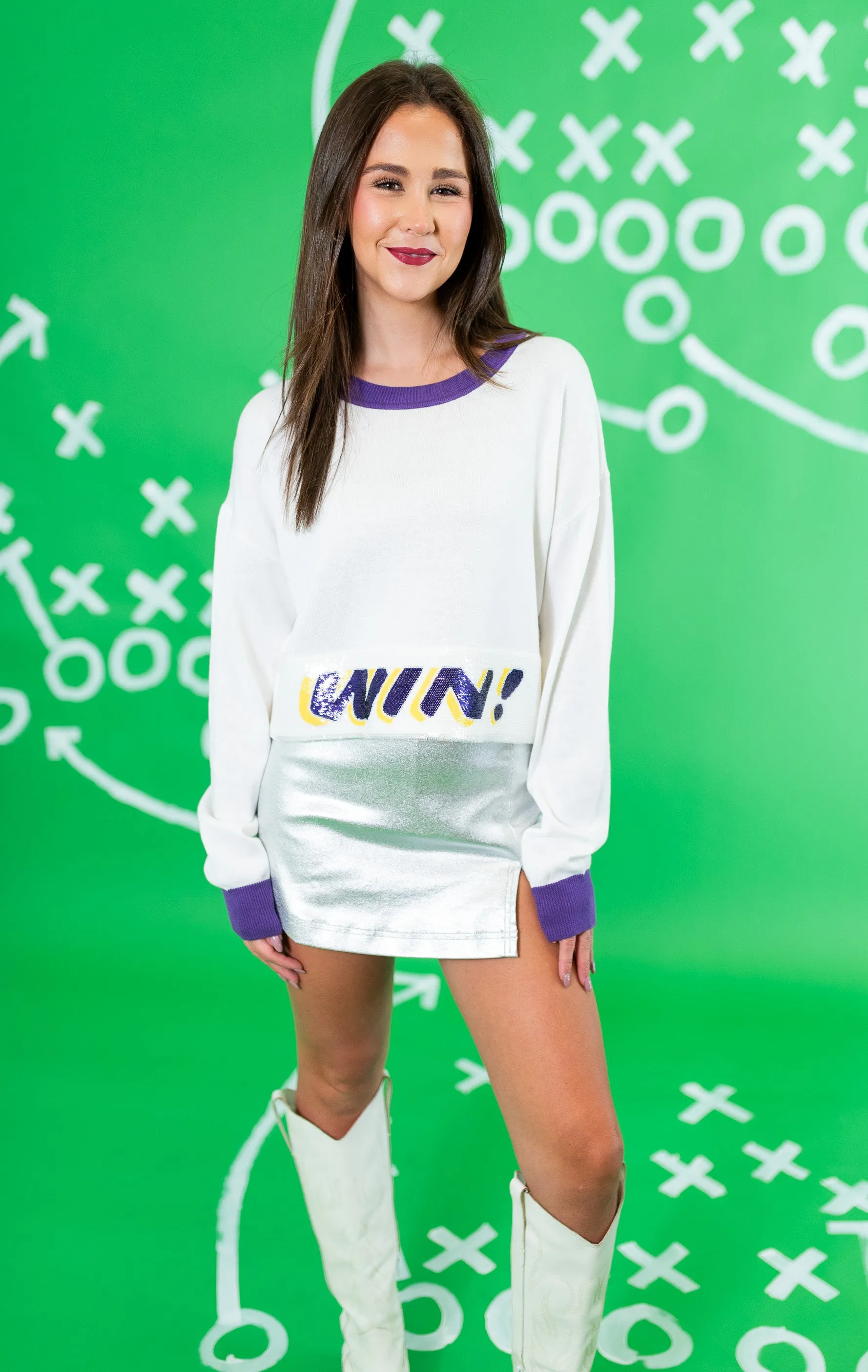Sparkle City: Bedazzled WIN Crop Sweater