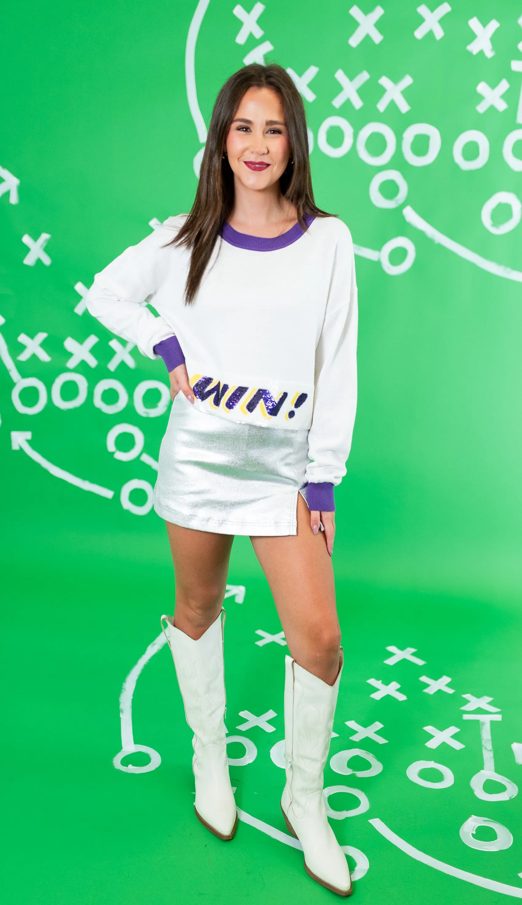 Sparkle City: Bedazzled WIN Crop Sweater