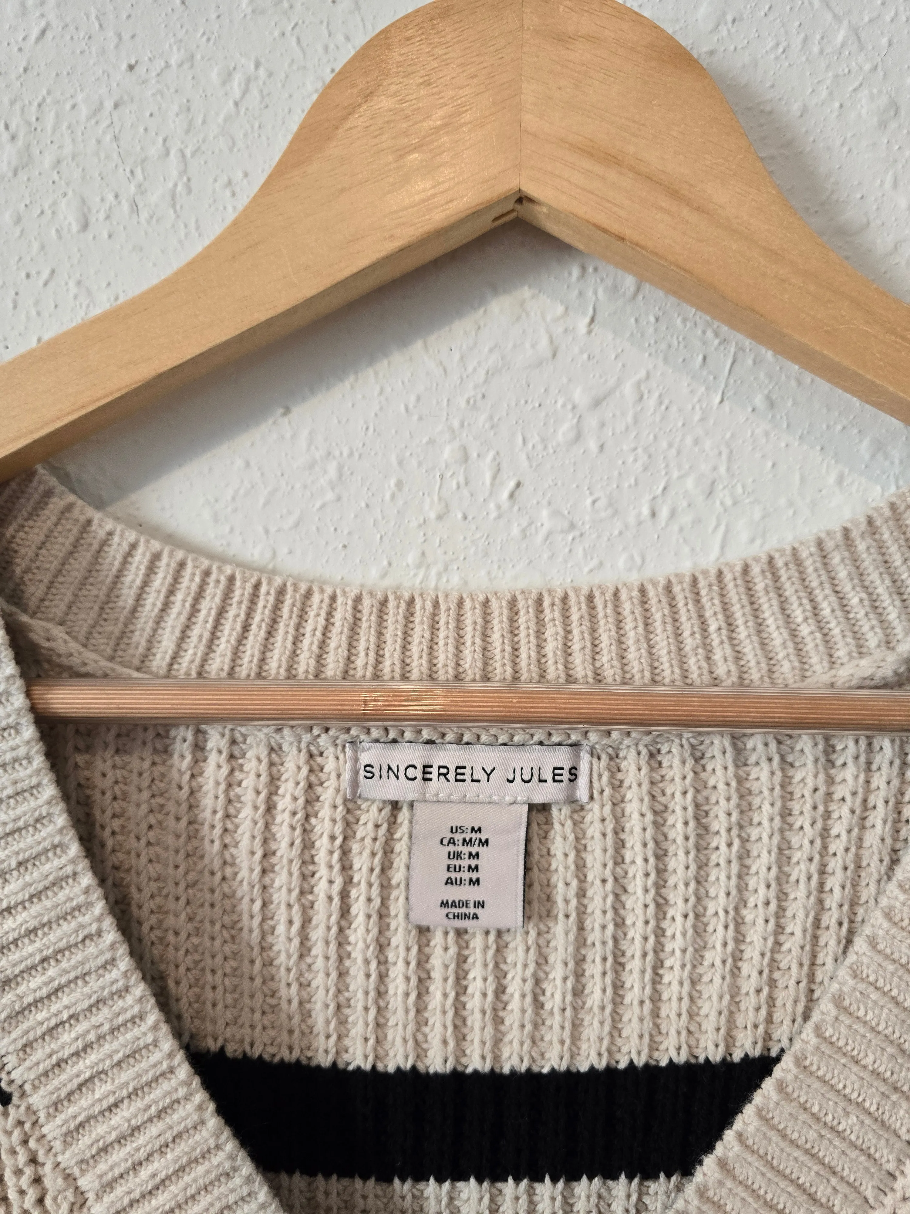 Striped Crop Sweater Vest (M)