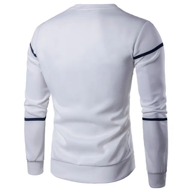 Striped Long Sleeve Men T-shirt O Neck