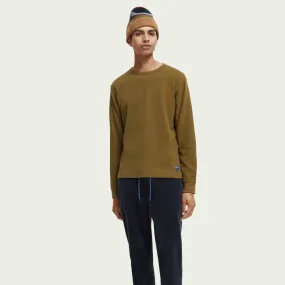 Structured Waffle Long Sleeve T-Shirt (Military)
