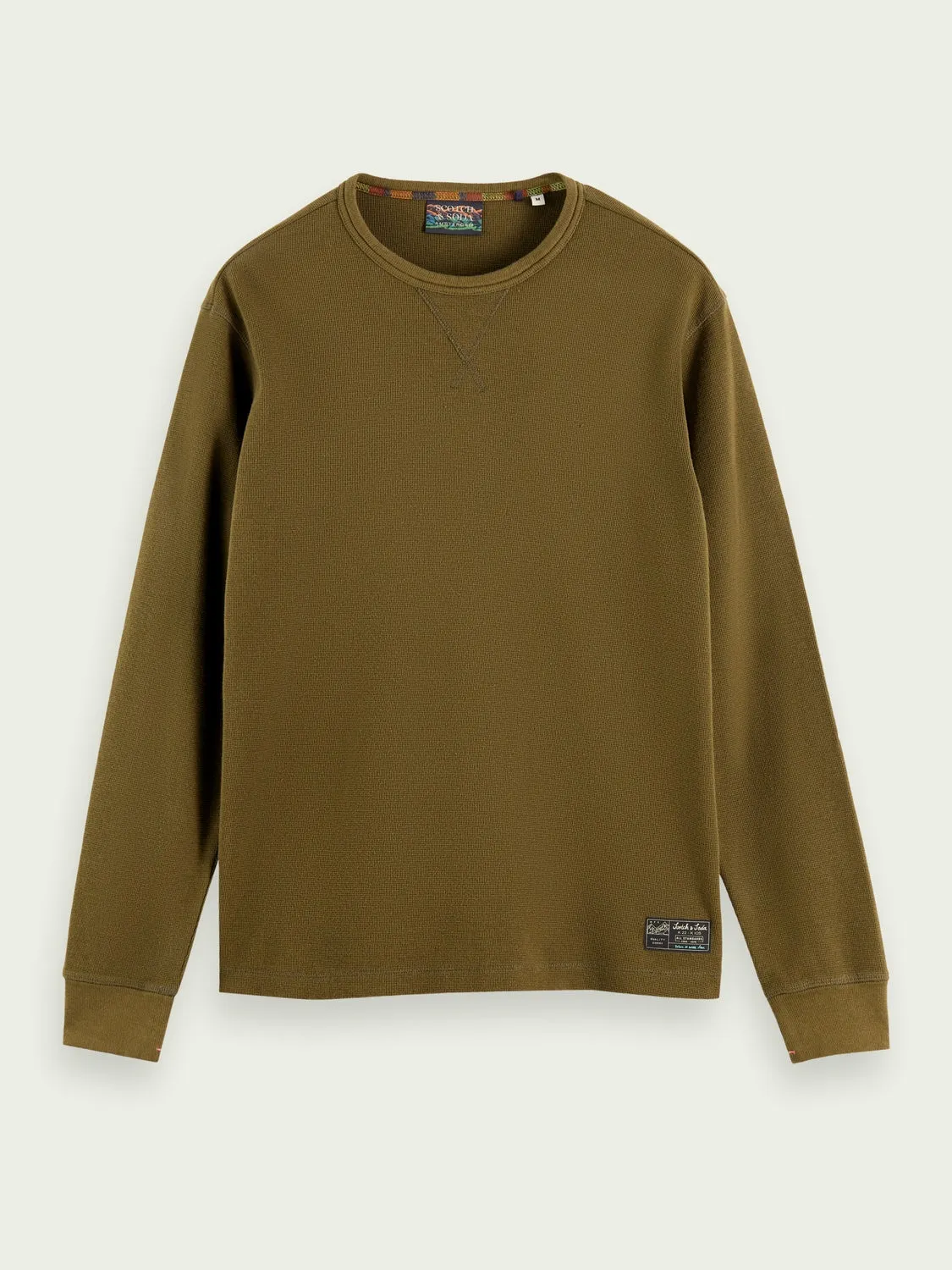 Structured Waffle Long Sleeve T-Shirt (Military)