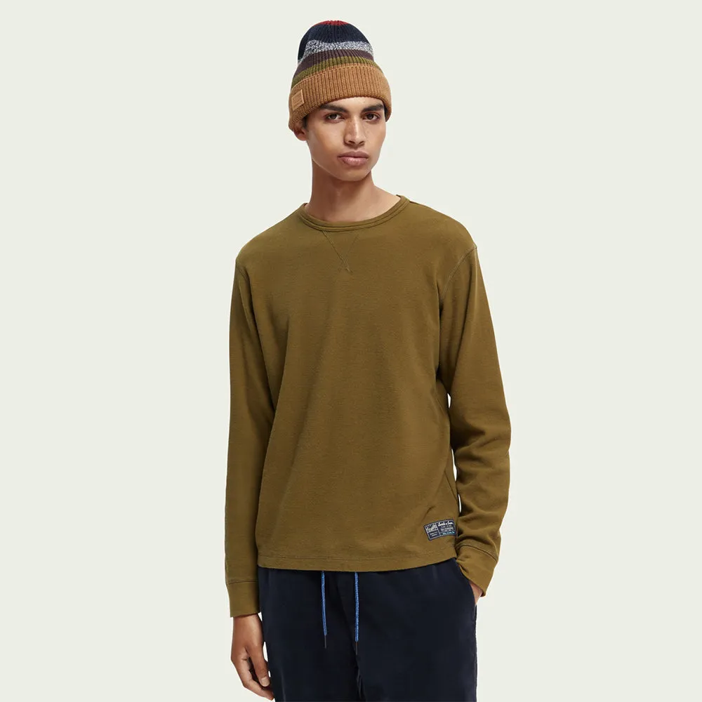 Structured Waffle Long Sleeve T-Shirt (Military)
