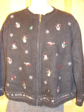 Tacky Ugly Christmas Sweater Festive Snowmen (f487)