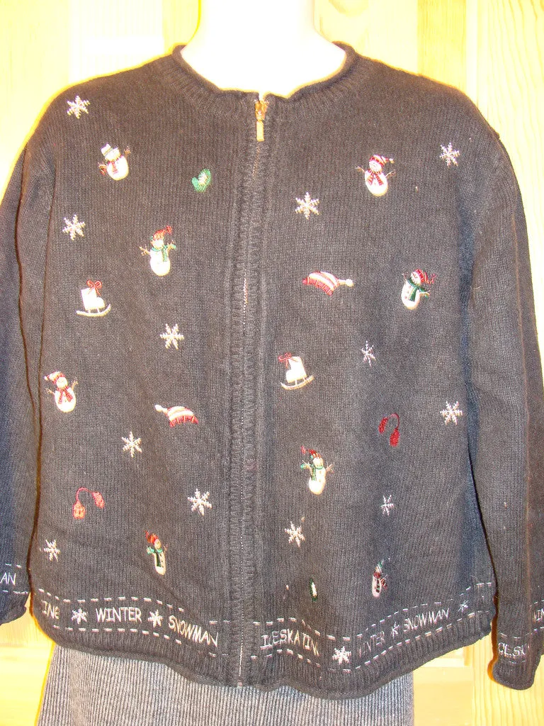 Tacky Ugly Christmas Sweater Festive Snowmen (f487)