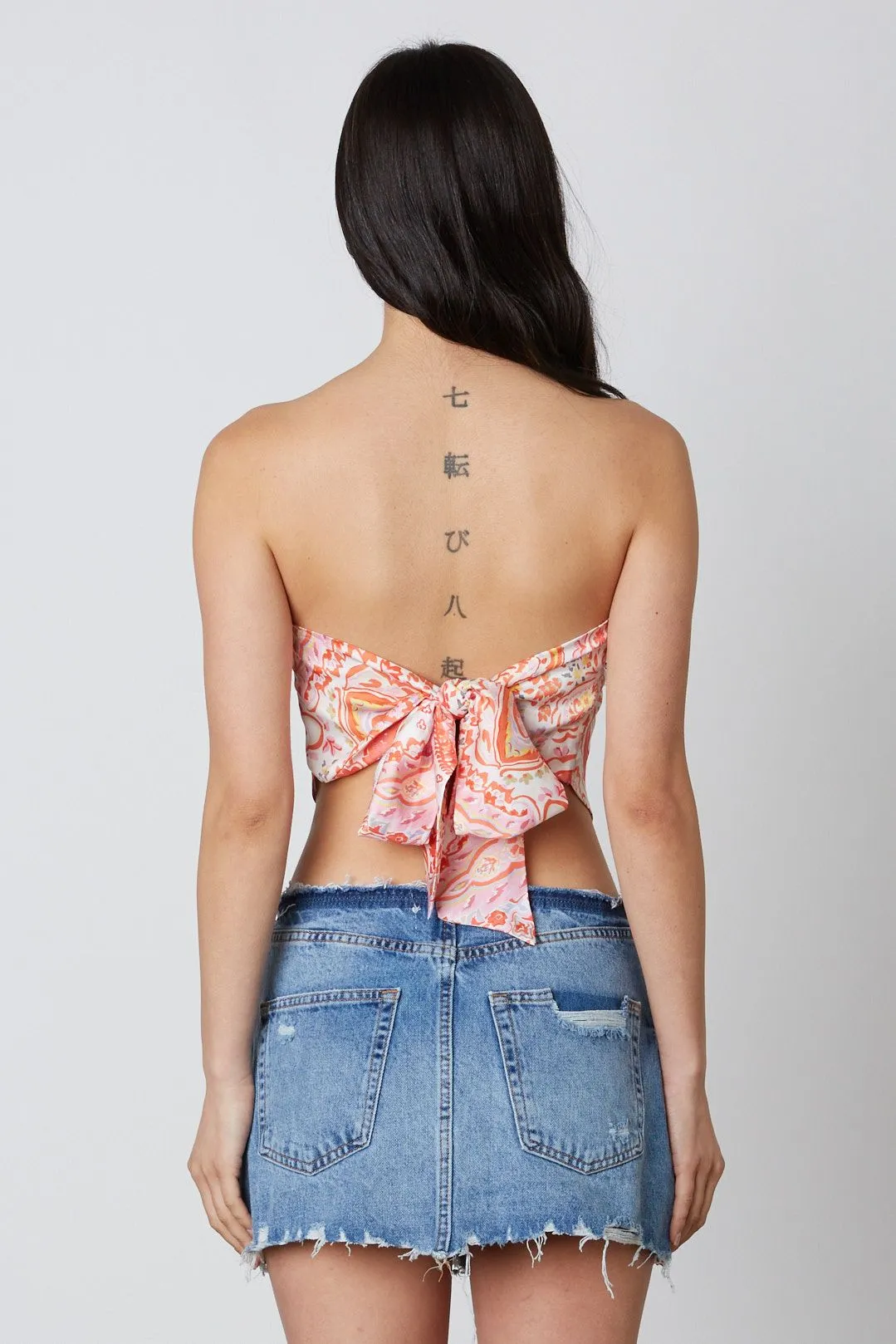 Tahlia Coral Paisley Print Scarf Top