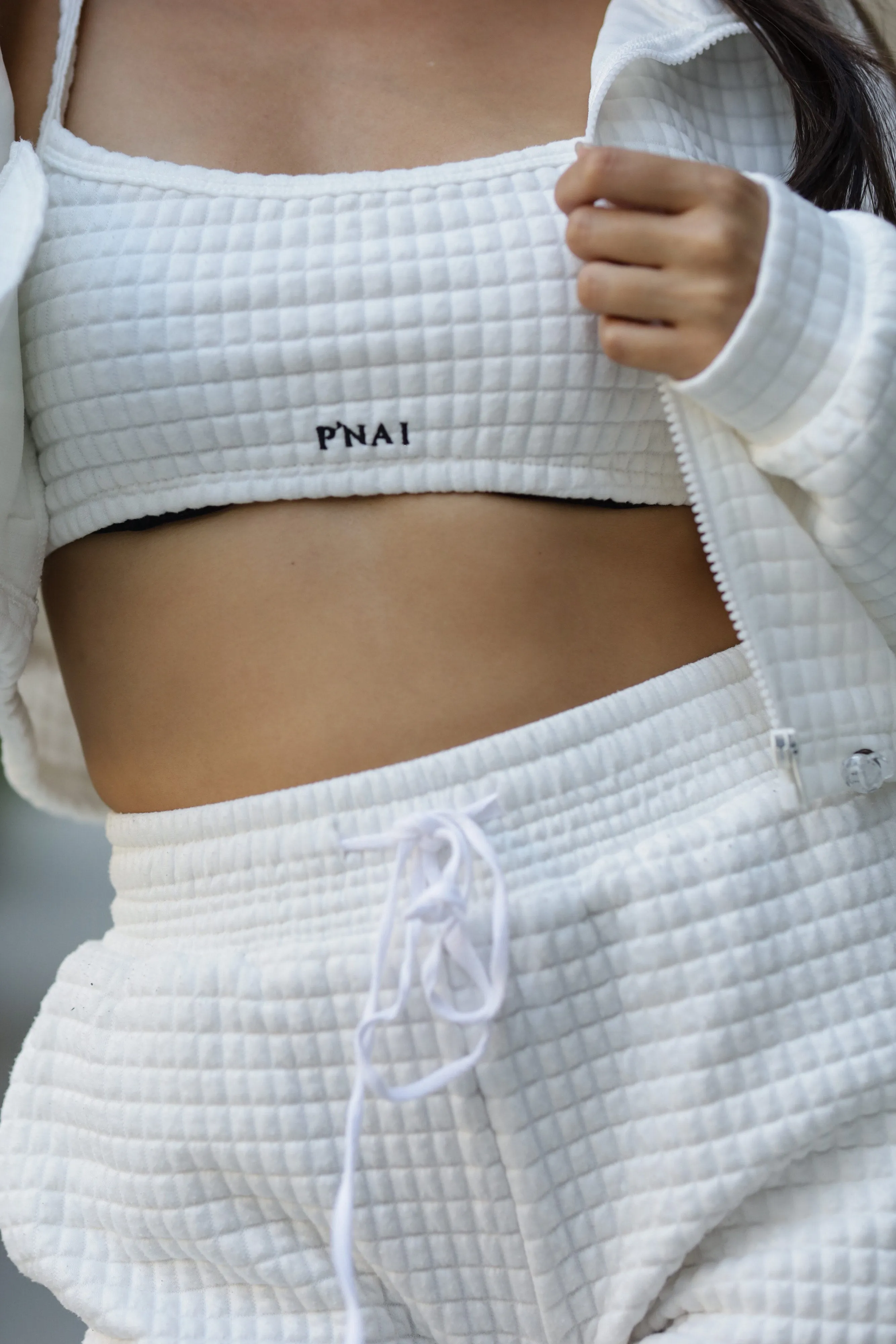 TALA Crop Top Jogger Set- White