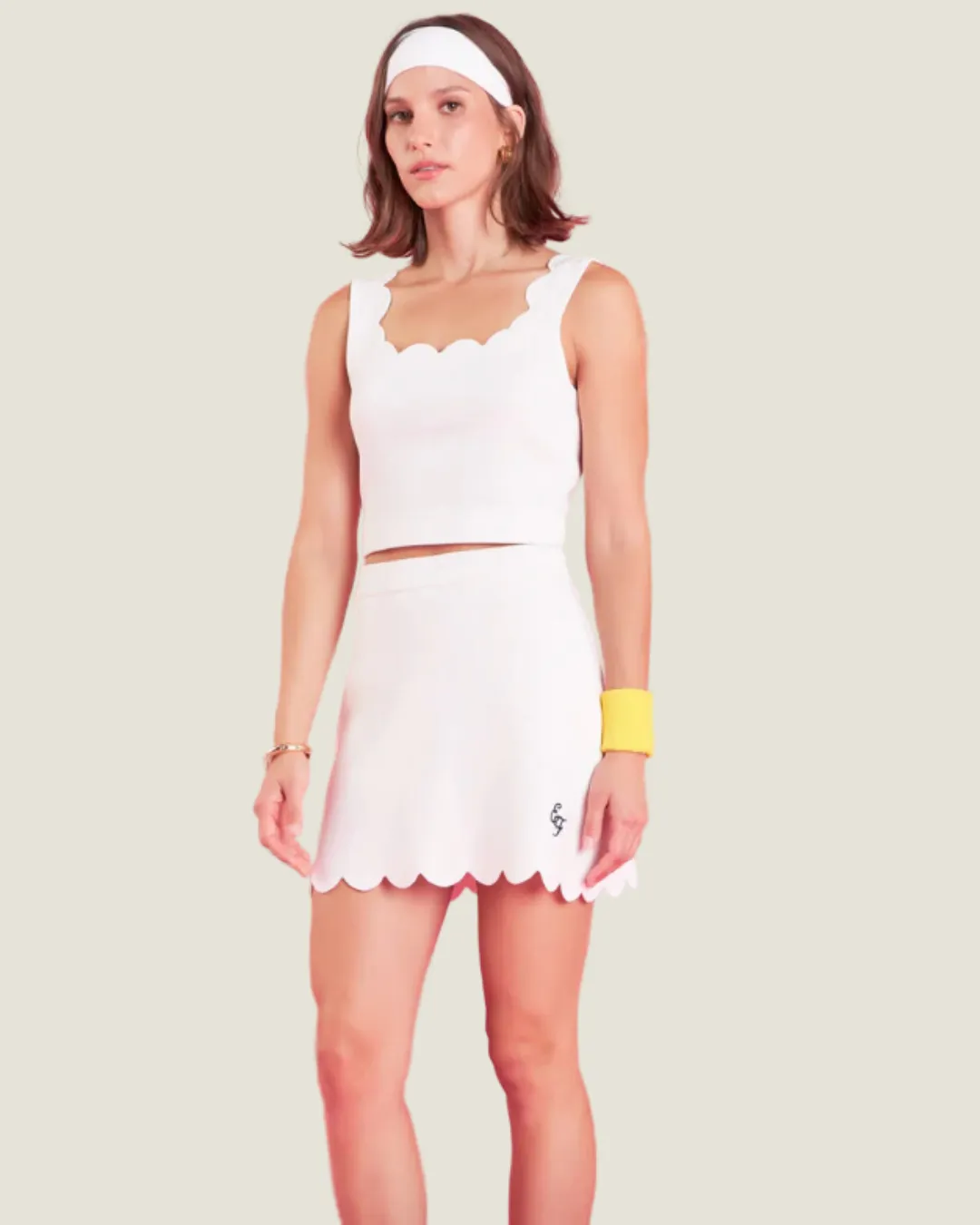 The Landry: Scalloped Sleeveless Crop Top