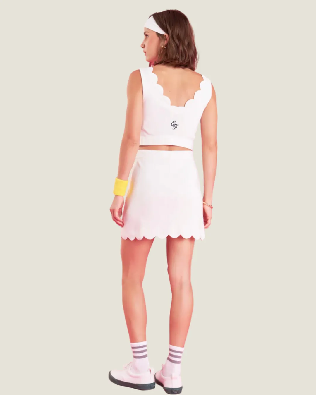 The Landry: Scalloped Sleeveless Crop Top