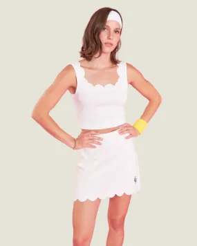 The Landry: Scalloped Sleeveless Crop Top