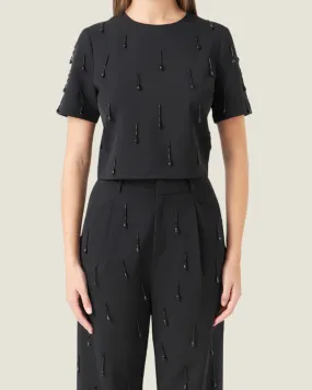 The Party: Black Beaded Top