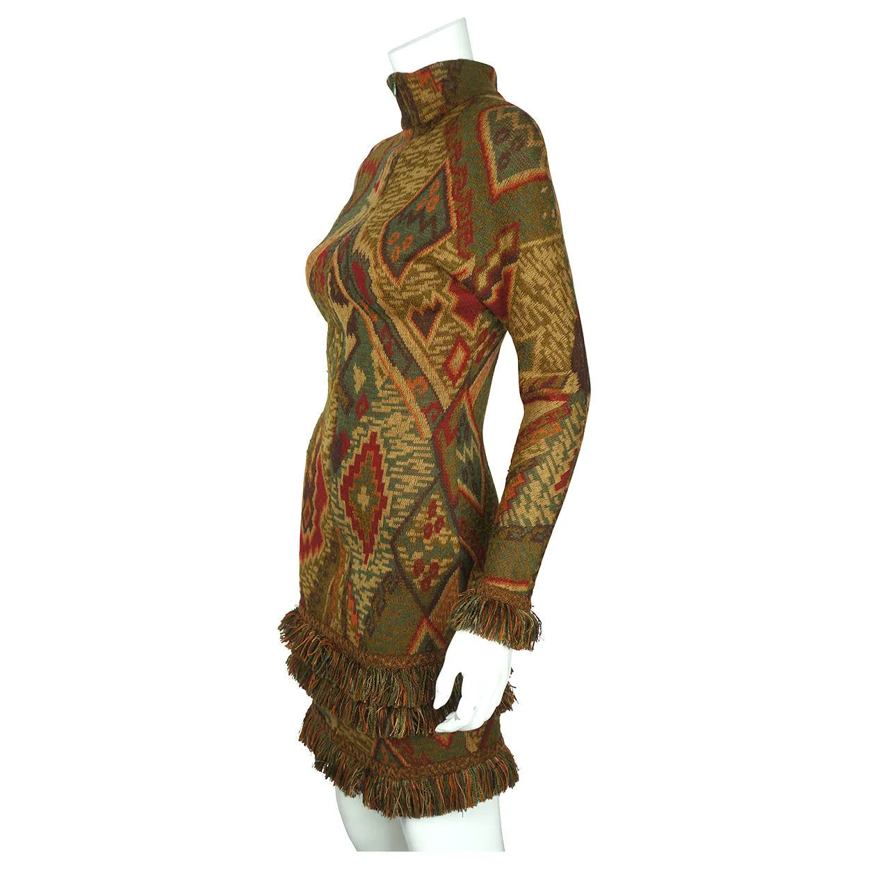 Tristano Onofri Dress Wool Knit Size 8 Medium Italian German Design