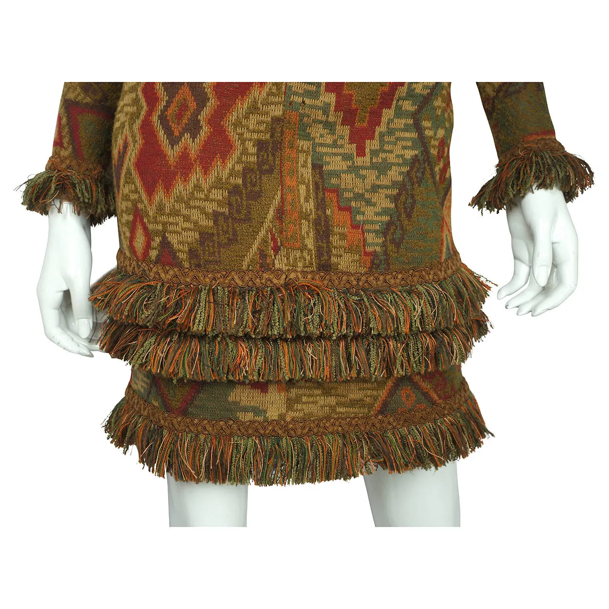 Tristano Onofri Dress Wool Knit Size 8 Medium Italian German Design