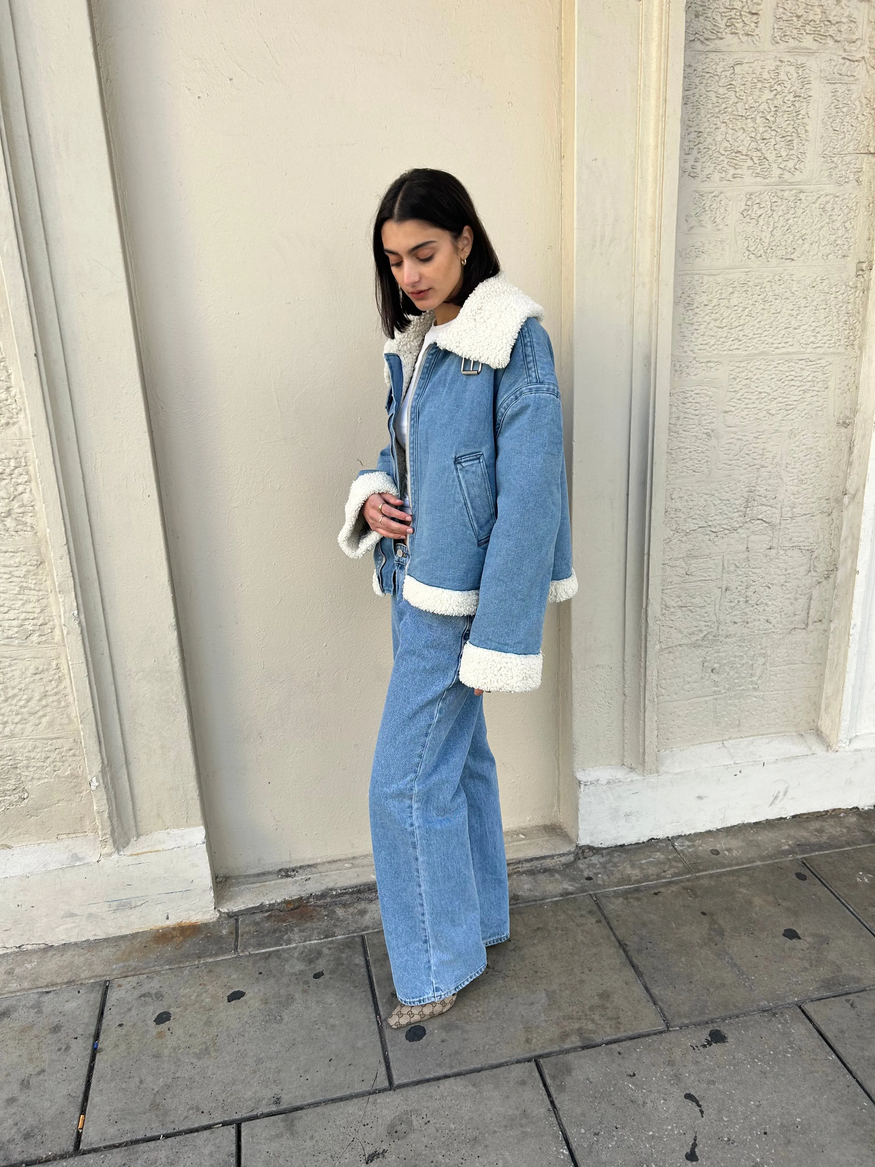 Tyra Denim Sherpa Jacket