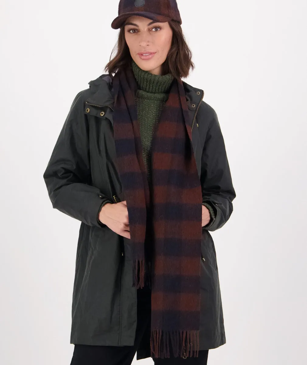 Unisex Wool Scarf - Coffee/Navy