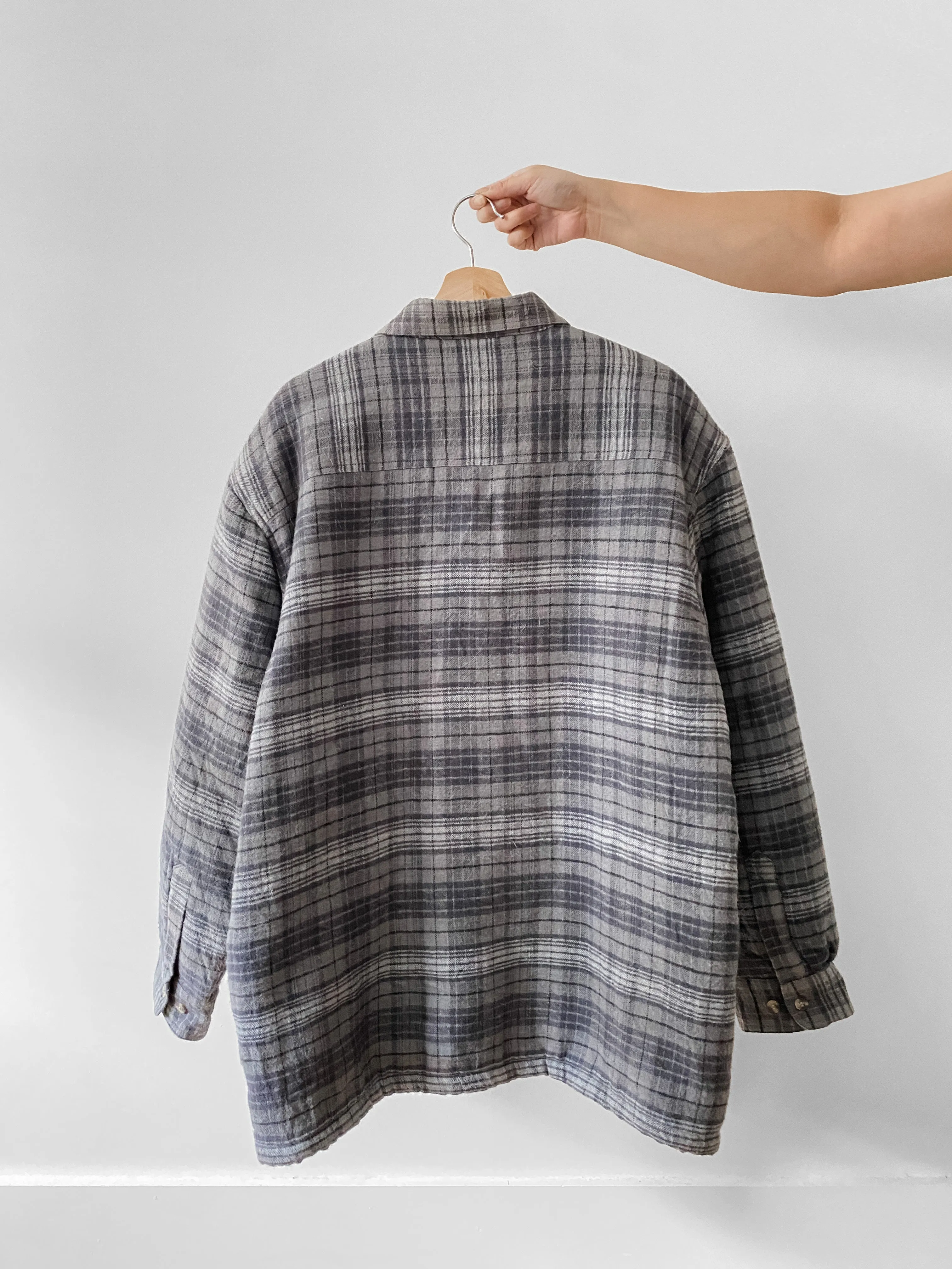 Vintage Grey Flannel Sherpa Shacket (L)