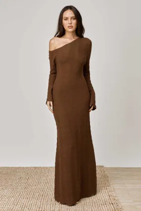 Waves Midi Dress - Mocha