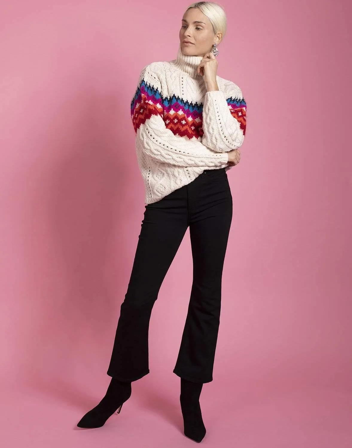 Willow Wool Fai Isle Turtleneck Top