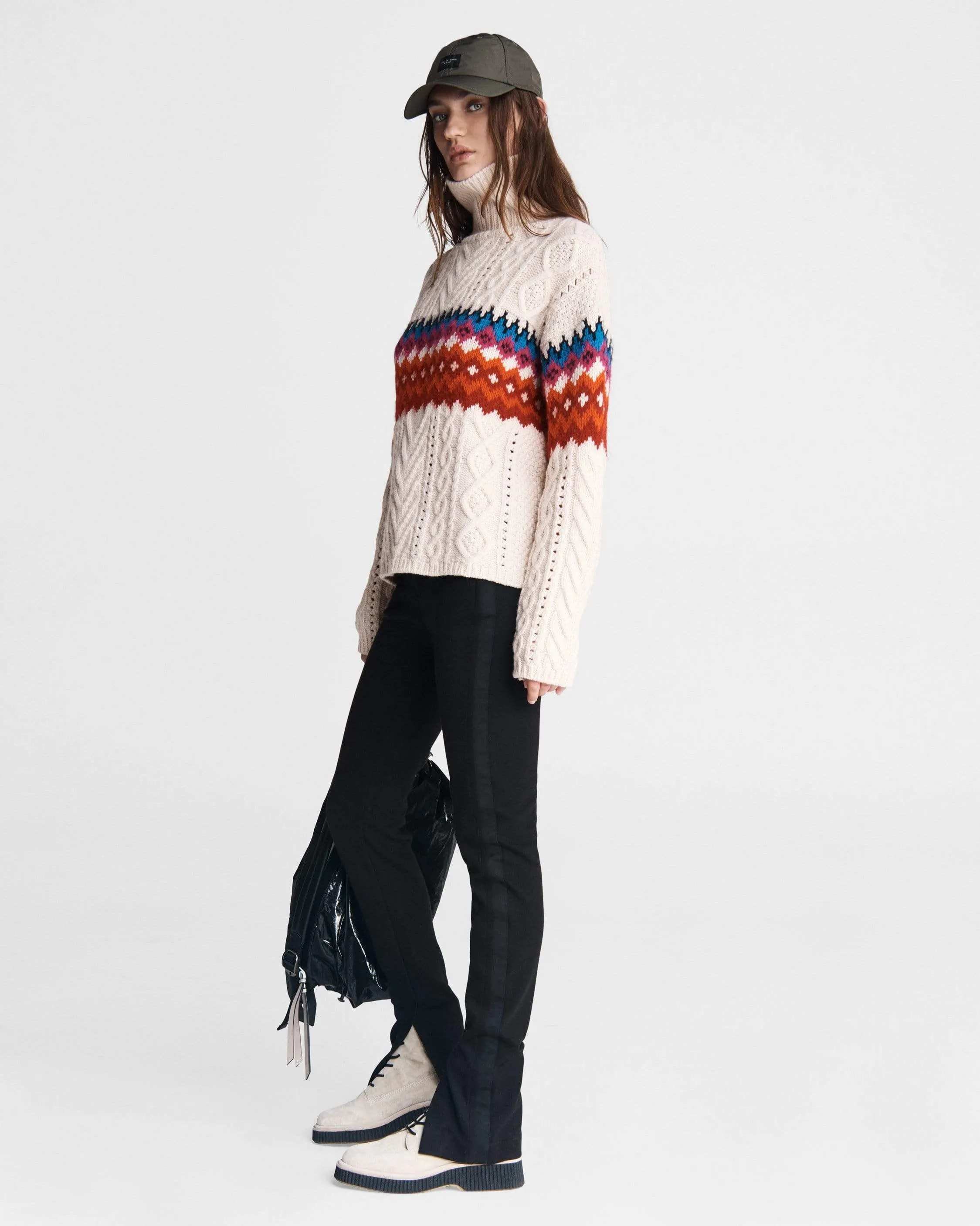 Willow Wool Fai Isle Turtleneck Top