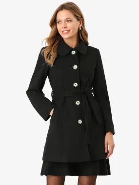 Winter Elegant Lapel Collar Long Trench Coat