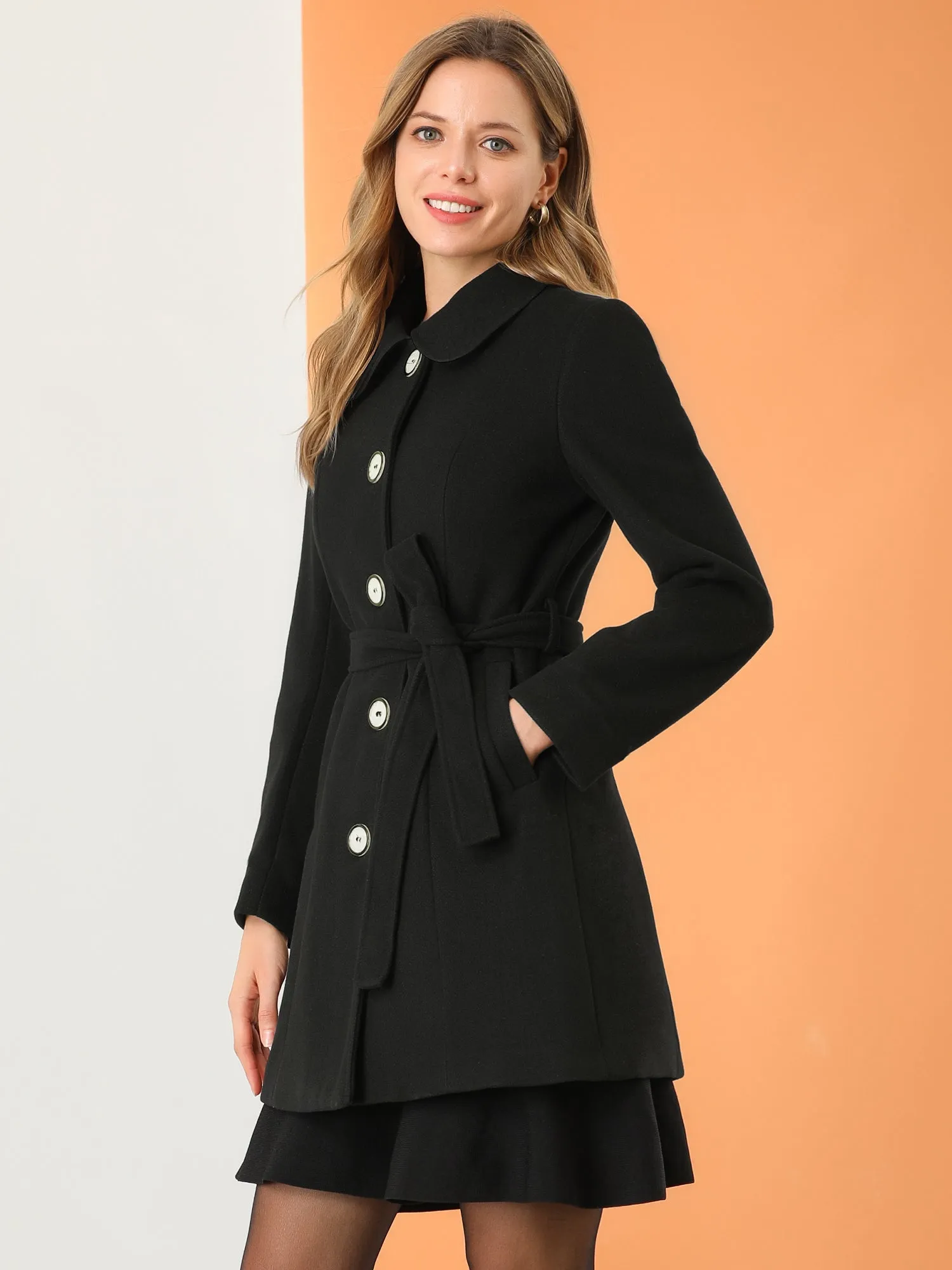 Winter Elegant Lapel Collar Long Trench Coat