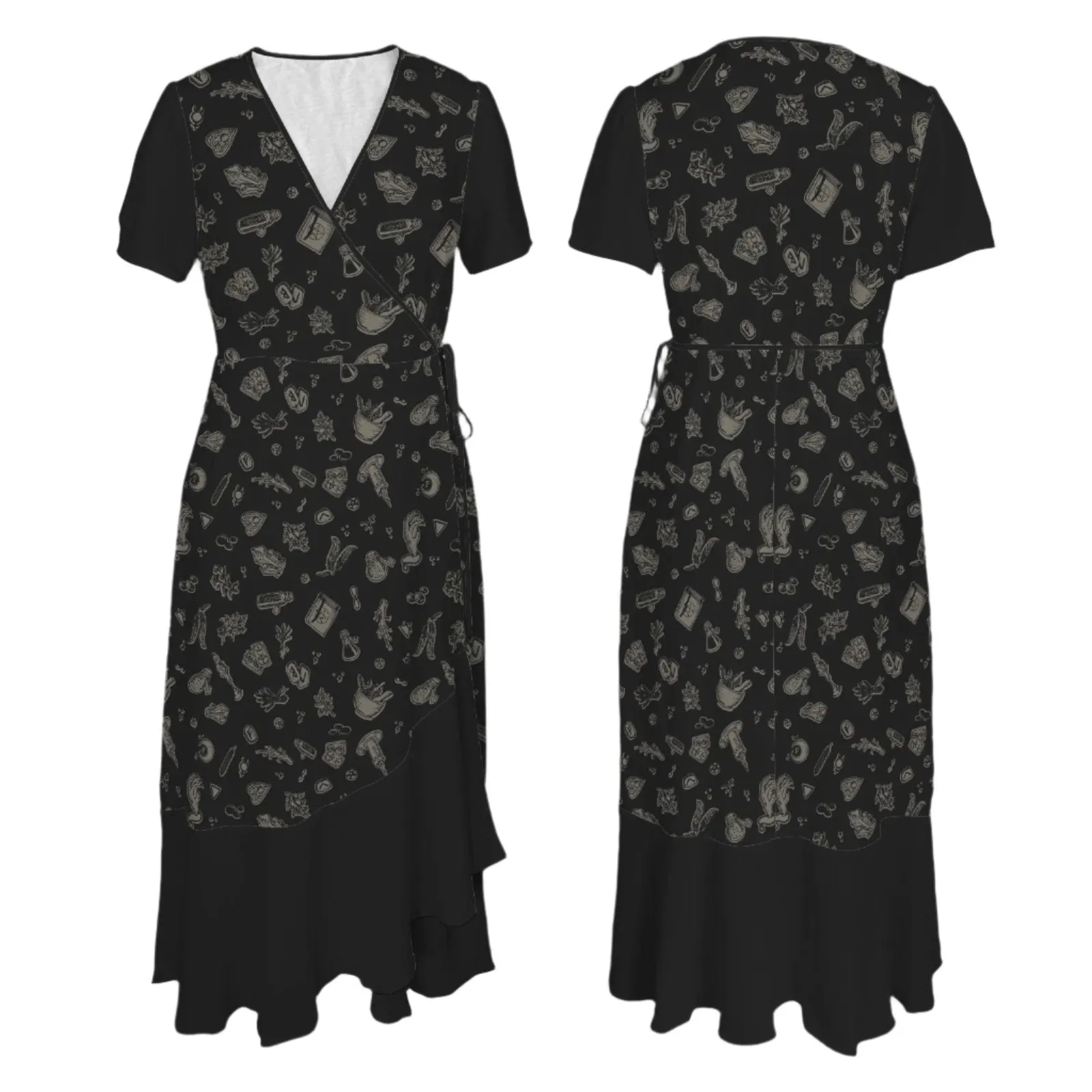 Witchy Spells & Potions Wrap Dress