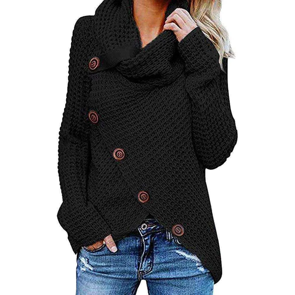 Women Turtleneck Knited Autumn Winter Oversize Loose Sweater