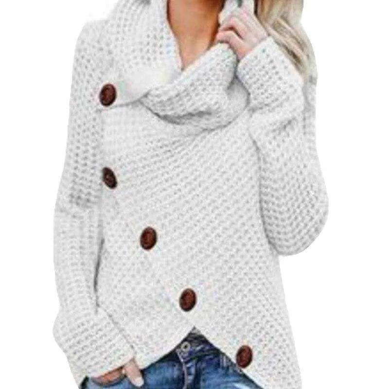 Women Turtleneck Knited Autumn Winter Oversize Loose Sweater