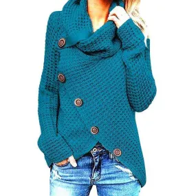 Women Turtleneck Knited Autumn Winter Oversize Loose Sweater