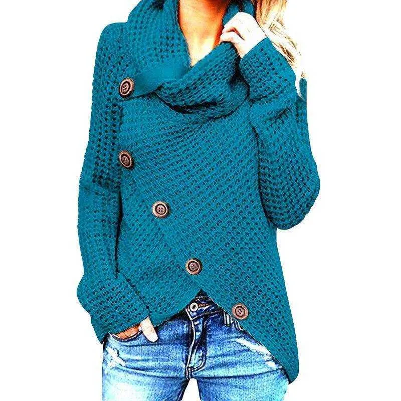 Women Turtleneck Knited Autumn Winter Oversize Loose Sweater