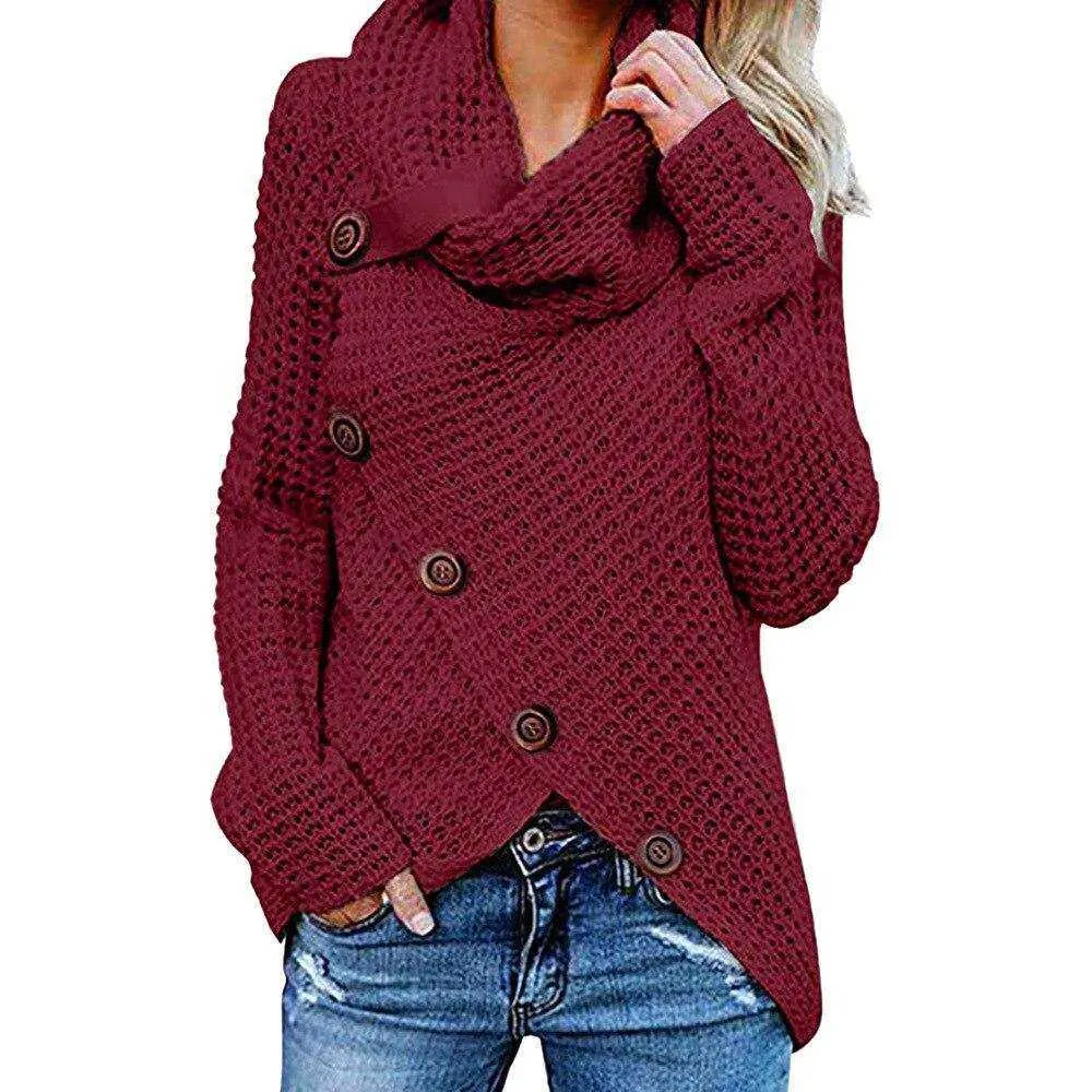 Women Turtleneck Knited Autumn Winter Oversize Loose Sweater